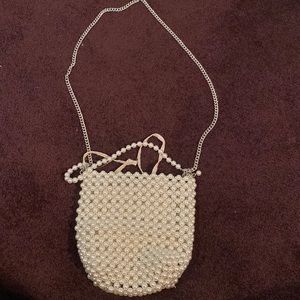 White Pearled purse from Zara